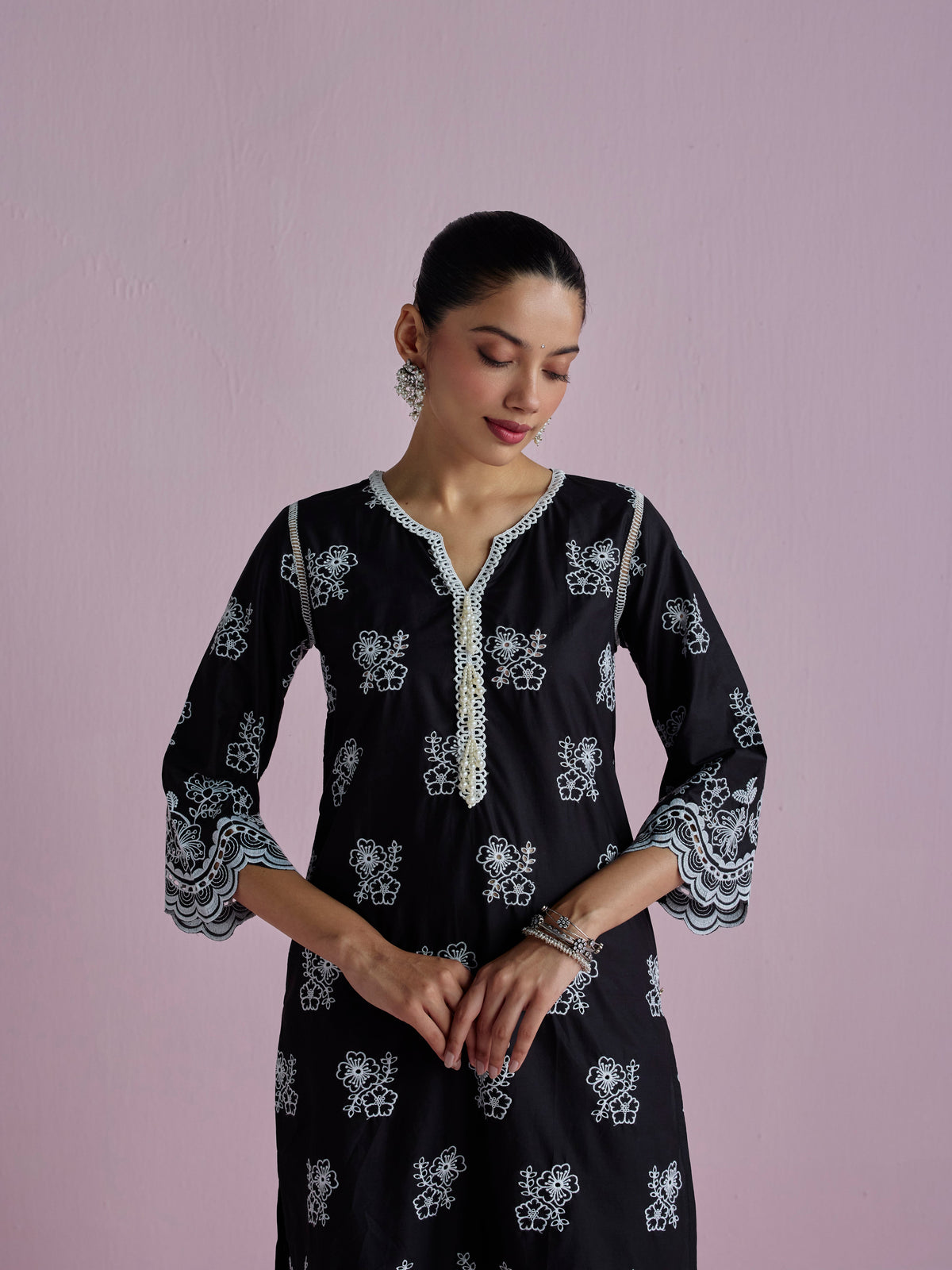 Risha Supima Cotton Black Kurta Set