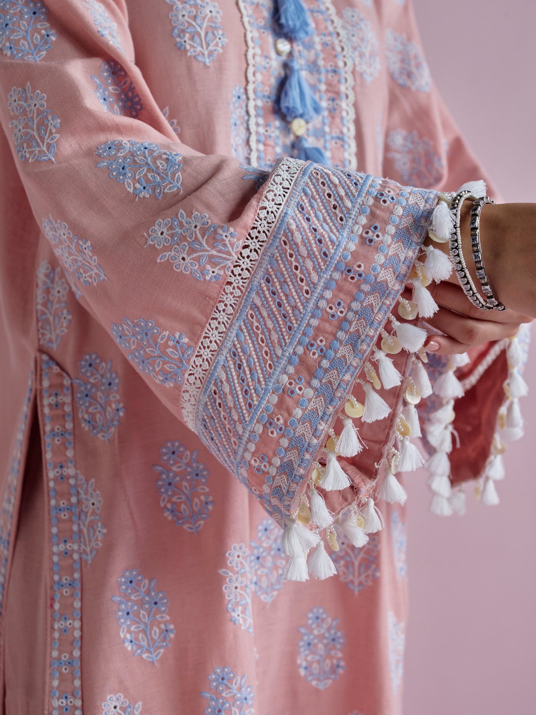 Lume Linen Pink Kurta Set