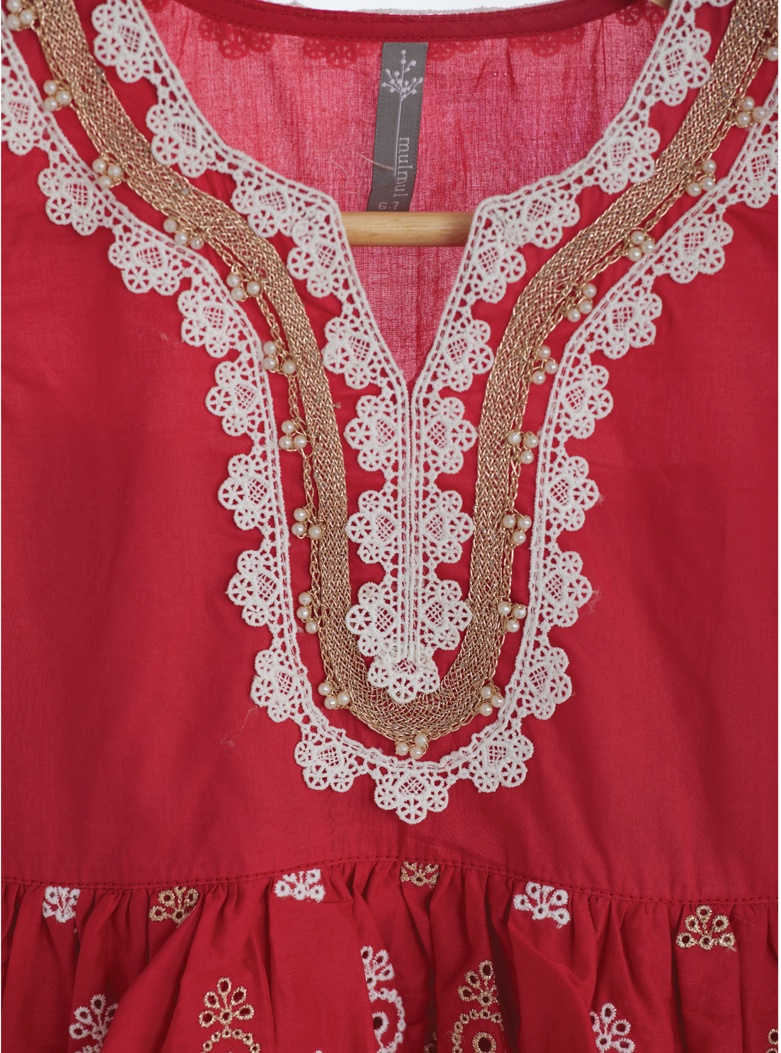Nell Supima Cotton Red Kurta Set