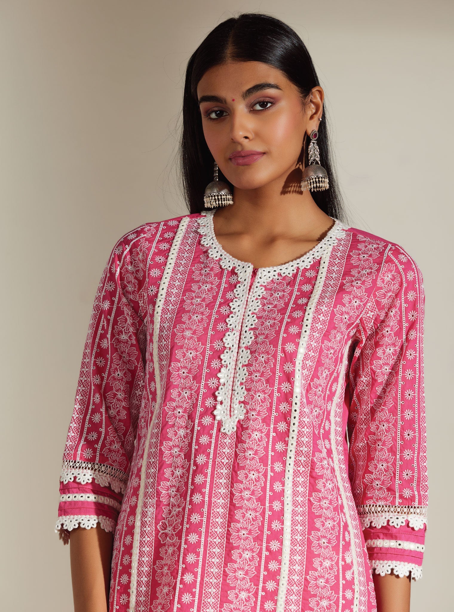 Patricia Supima Cotton Pink Kurta Set
