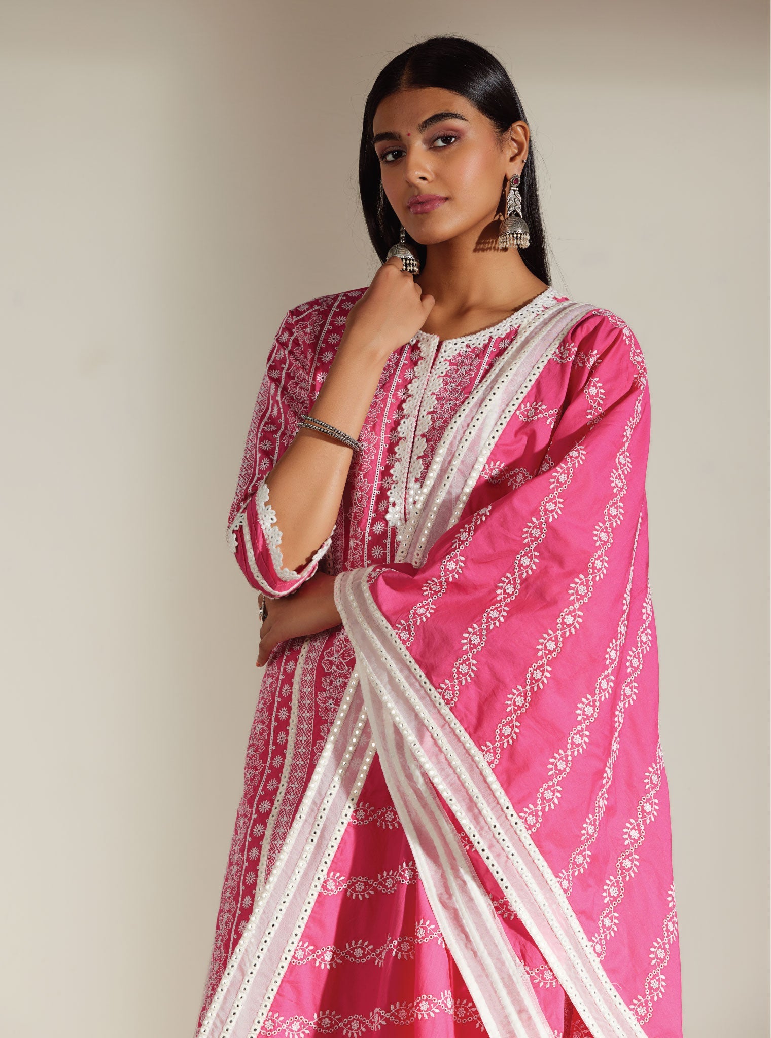 Mulmul Supima Cotton Patricia Pink Kurta