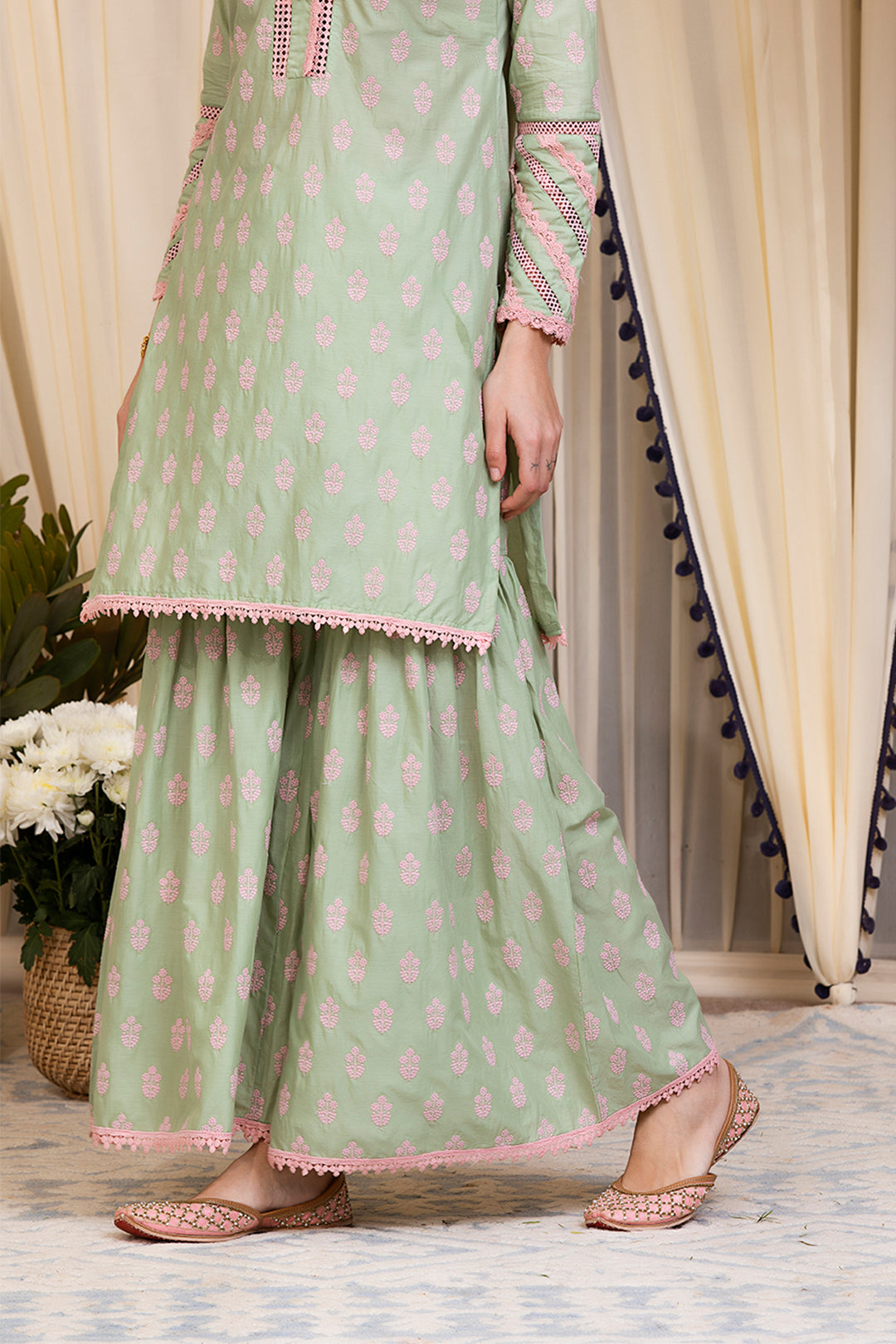 Savina Supima Cotton Kurta with Garara Set