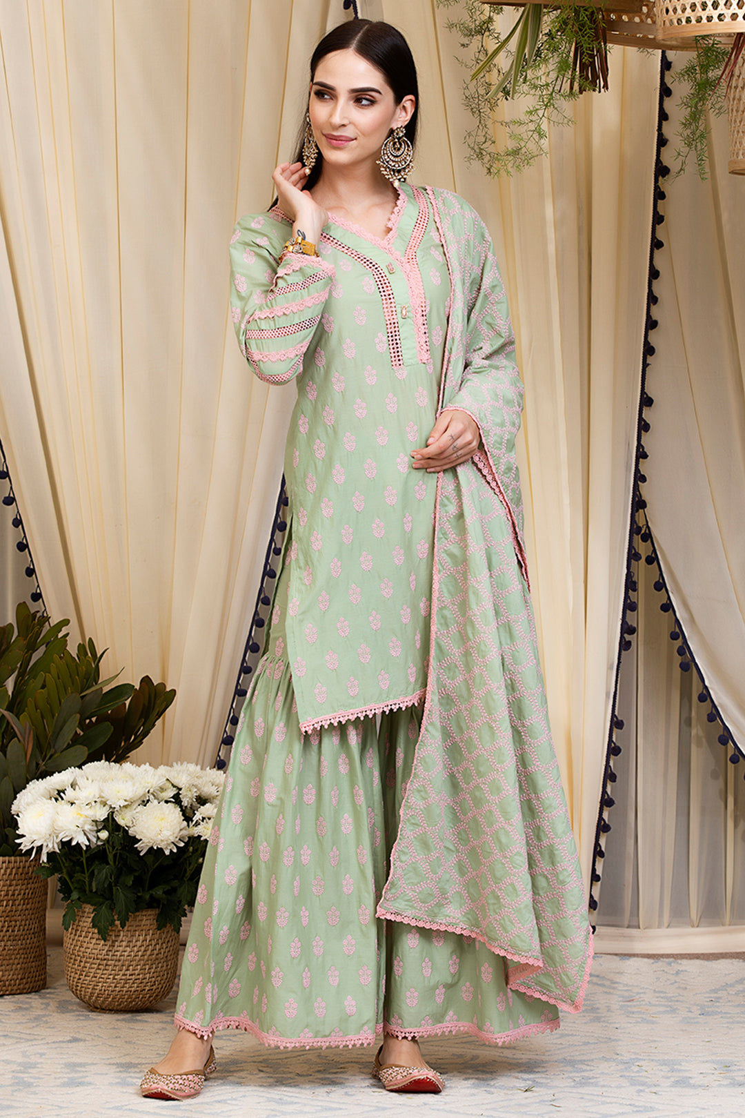 Savina Supima Cotton Kurta with Garara Set