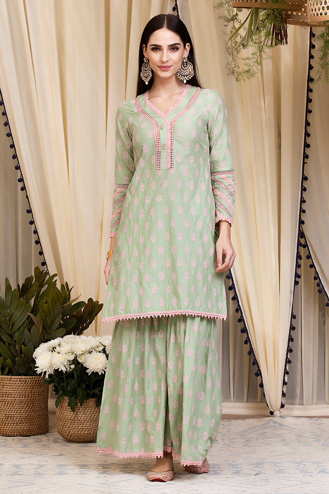 Savina Supima Cotton Kurta with Garara Set