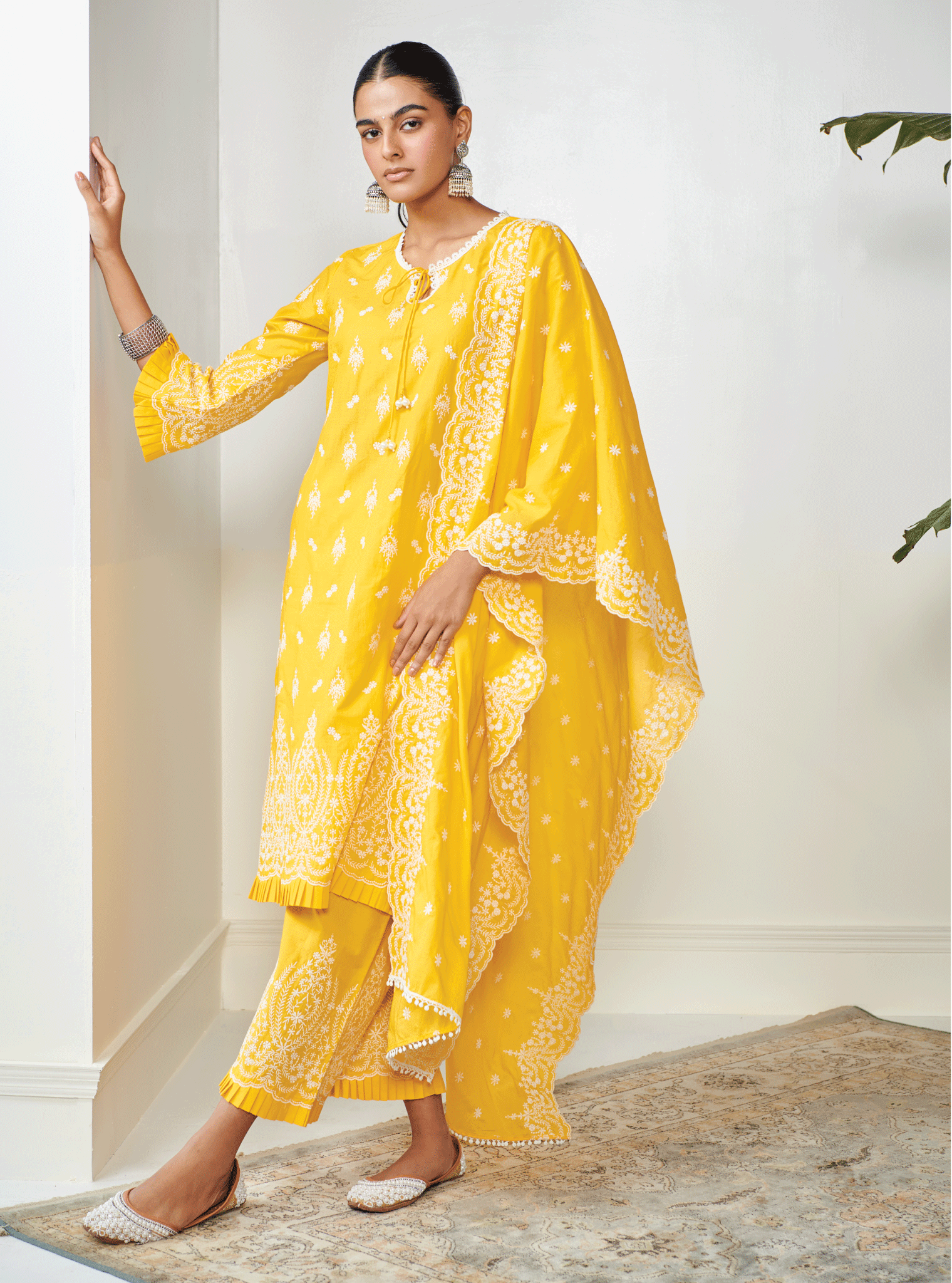 Asteria Supima Cotton Mango Kurta with Palazzo Set
