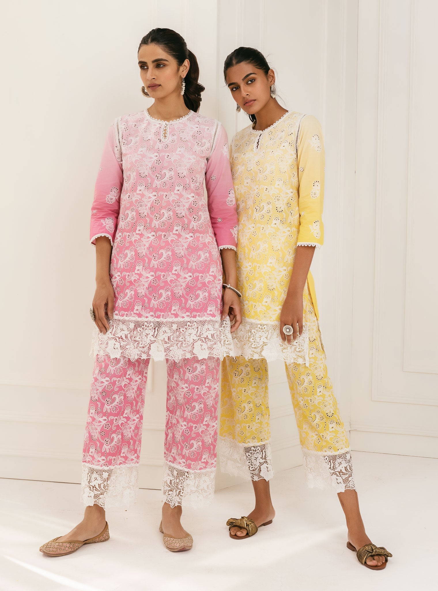 Tista Supima Cotton Yellow Kurta with Palazzo Set