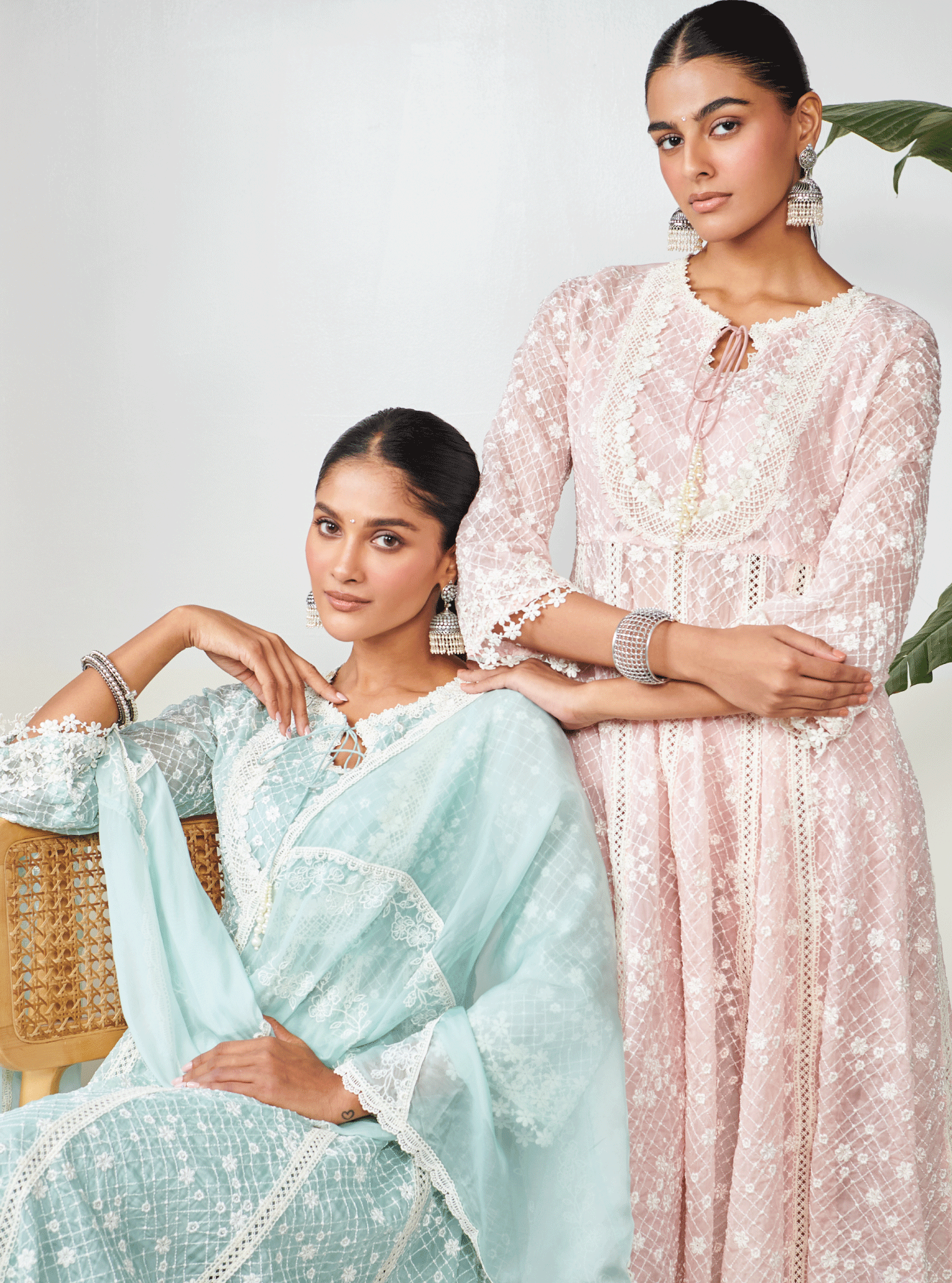 Zola Organza Light Blue Anarkali Kurta Set