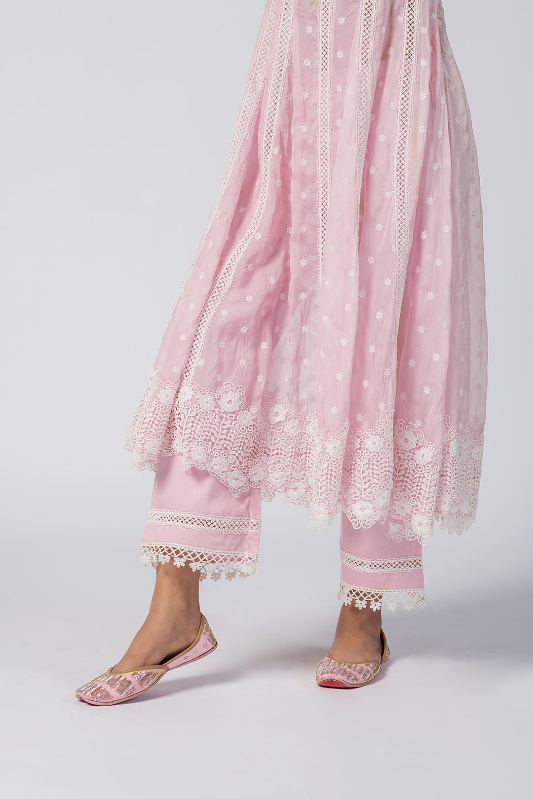 Valerie Tencel Luxe Organza Pink Kurta Set