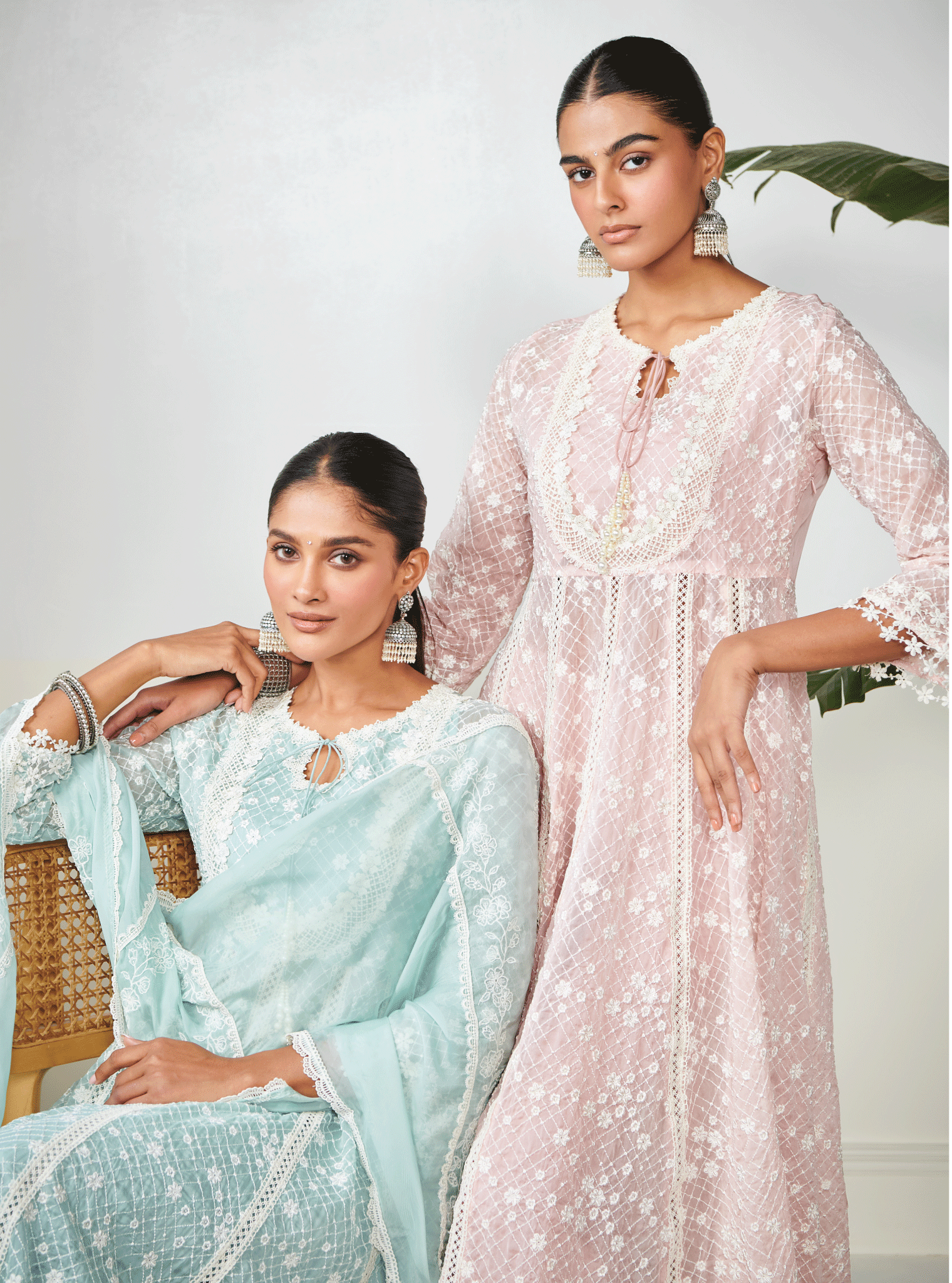 Zola Organza Light Blue Anarkali Kurta Set