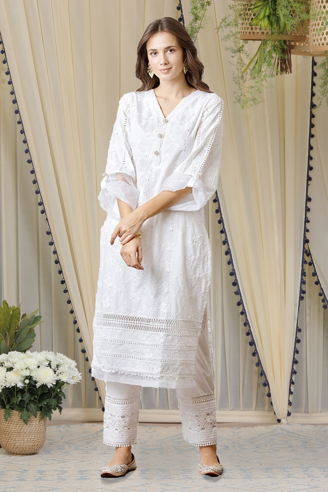 Viola White Kurta Set