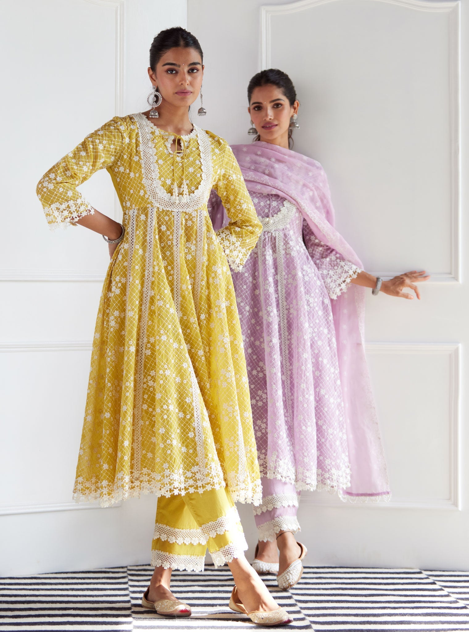 Zola Organza Lilac Anarkali Set