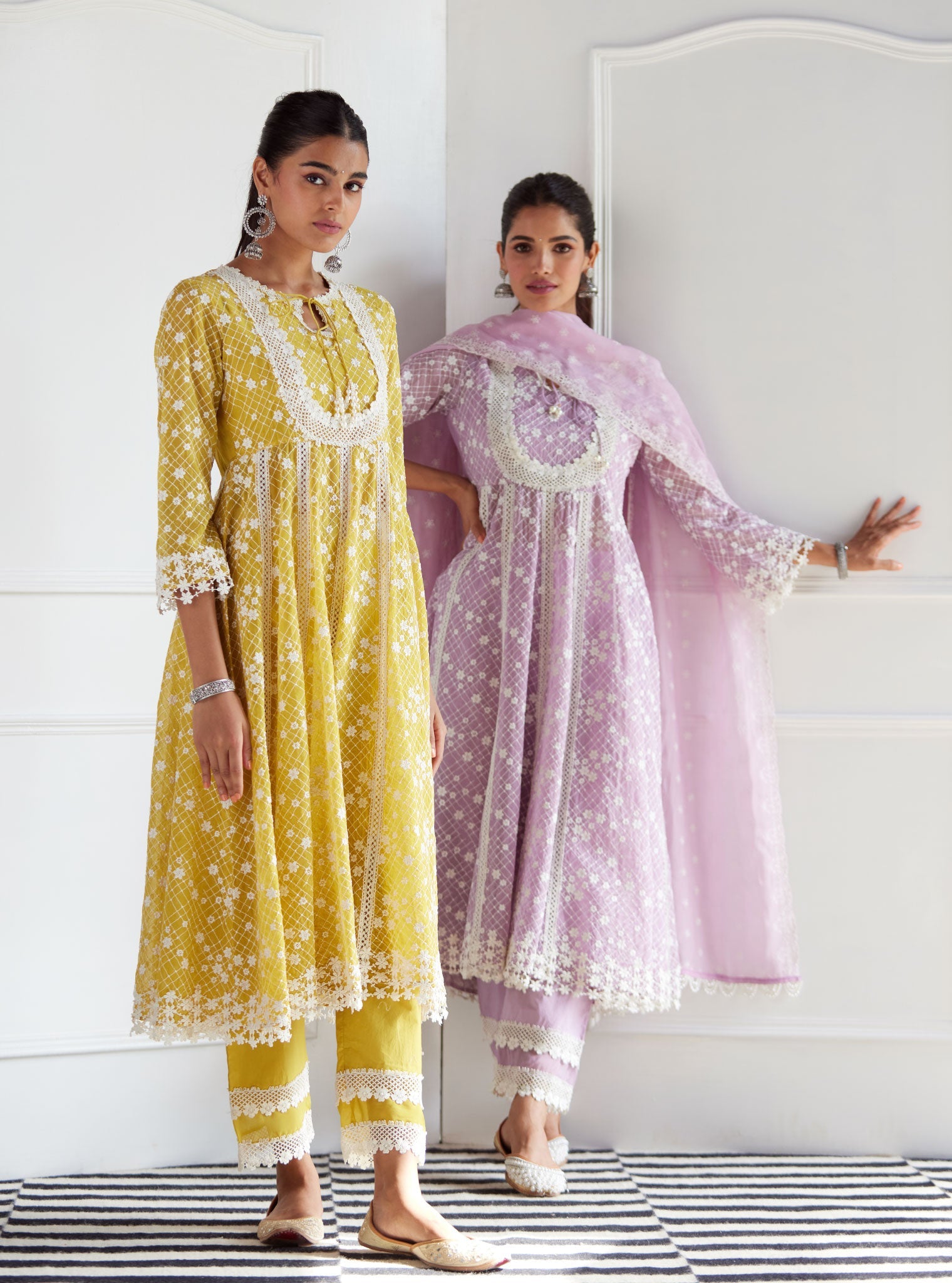 Zola Organza Lilac Anarkali Set