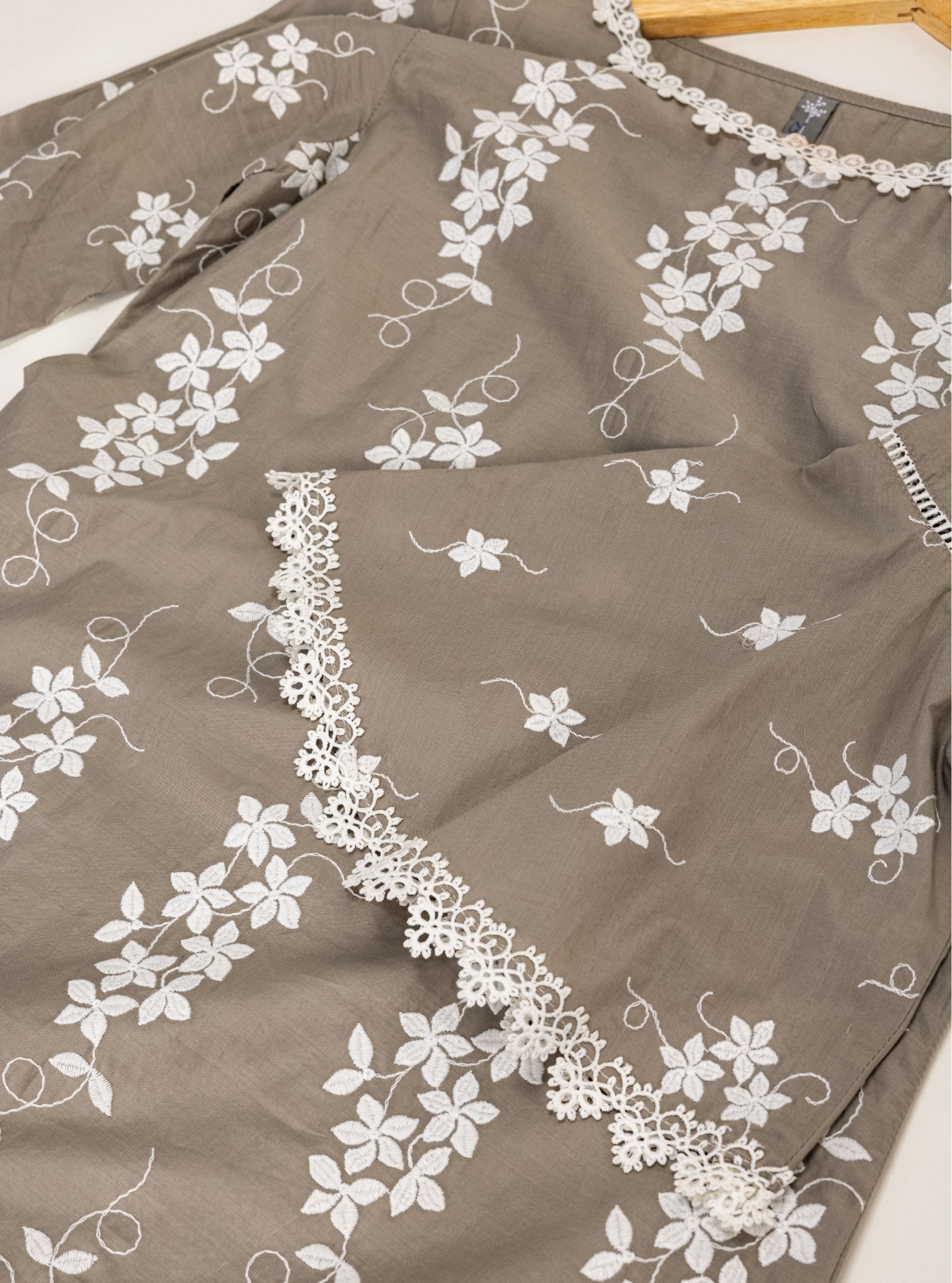 Zuluk Supima Cotton Grey Kurta Set