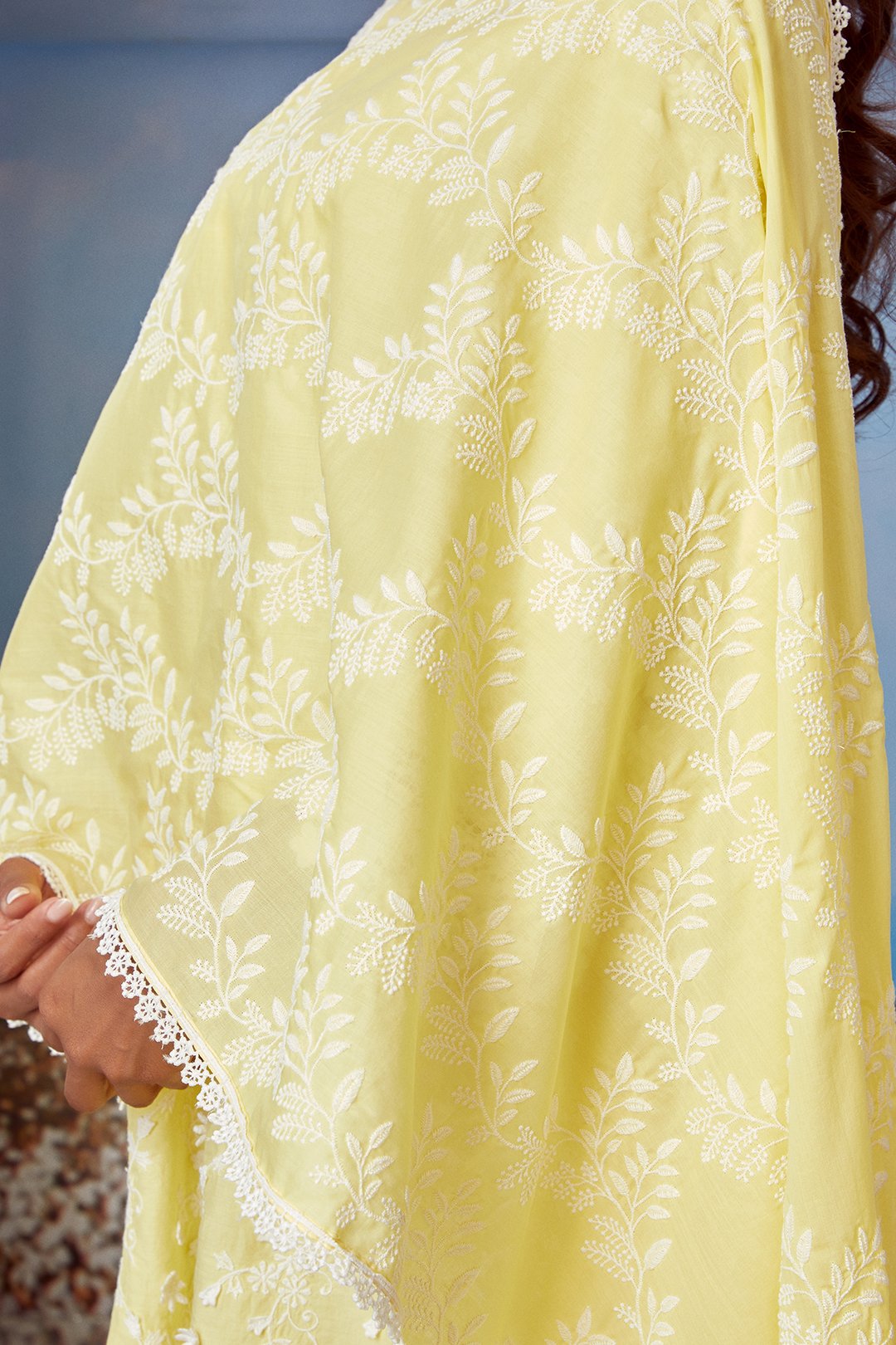 Mulmul Cotton BAYBREEZE KURTA With UMBRELLA FRILL PANT